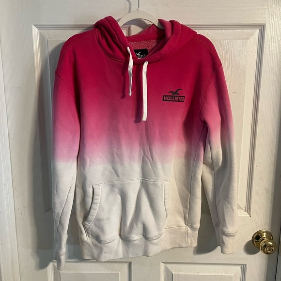 Hollister Tops - Hollister hoodie, hot pink fades to white, super soft, size small